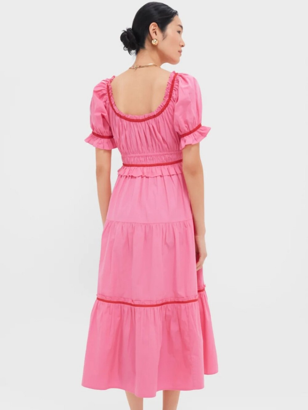 Tuckernuck Pink City Prints Bubblegum Agatha Pink Ruffle Tiered Midi Dress NWT - Picture 5 of 16